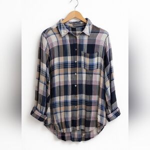 Jane And Delancey Womens Multicolor Collared Long Sleeve Button Down Shirt 1X